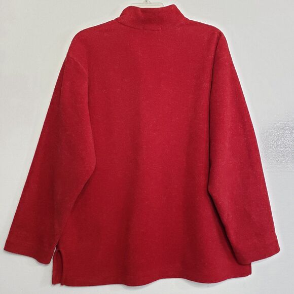 Marsh Landing Petites Woman's PL Red Quarter Zip Pullover Mock Neck Sweater - Picture 8 of 9